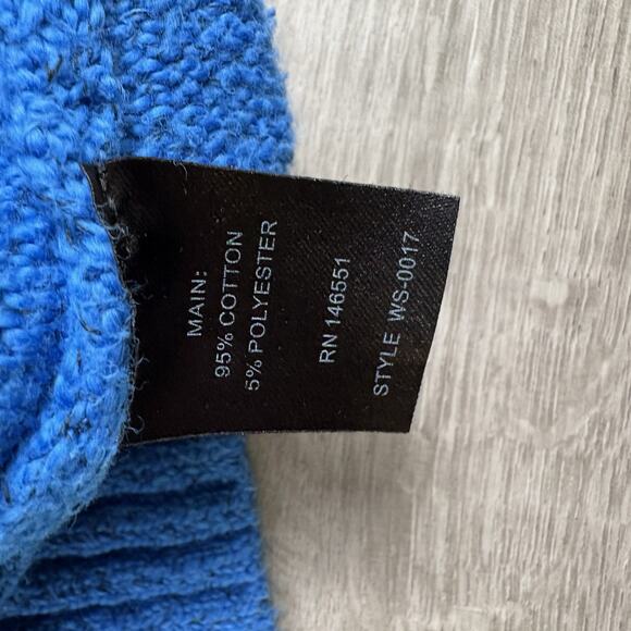 Sabie Turtleneck Womens Size Medium Long Sleeve Cropped Sweater Blue - Picture 7 of 9